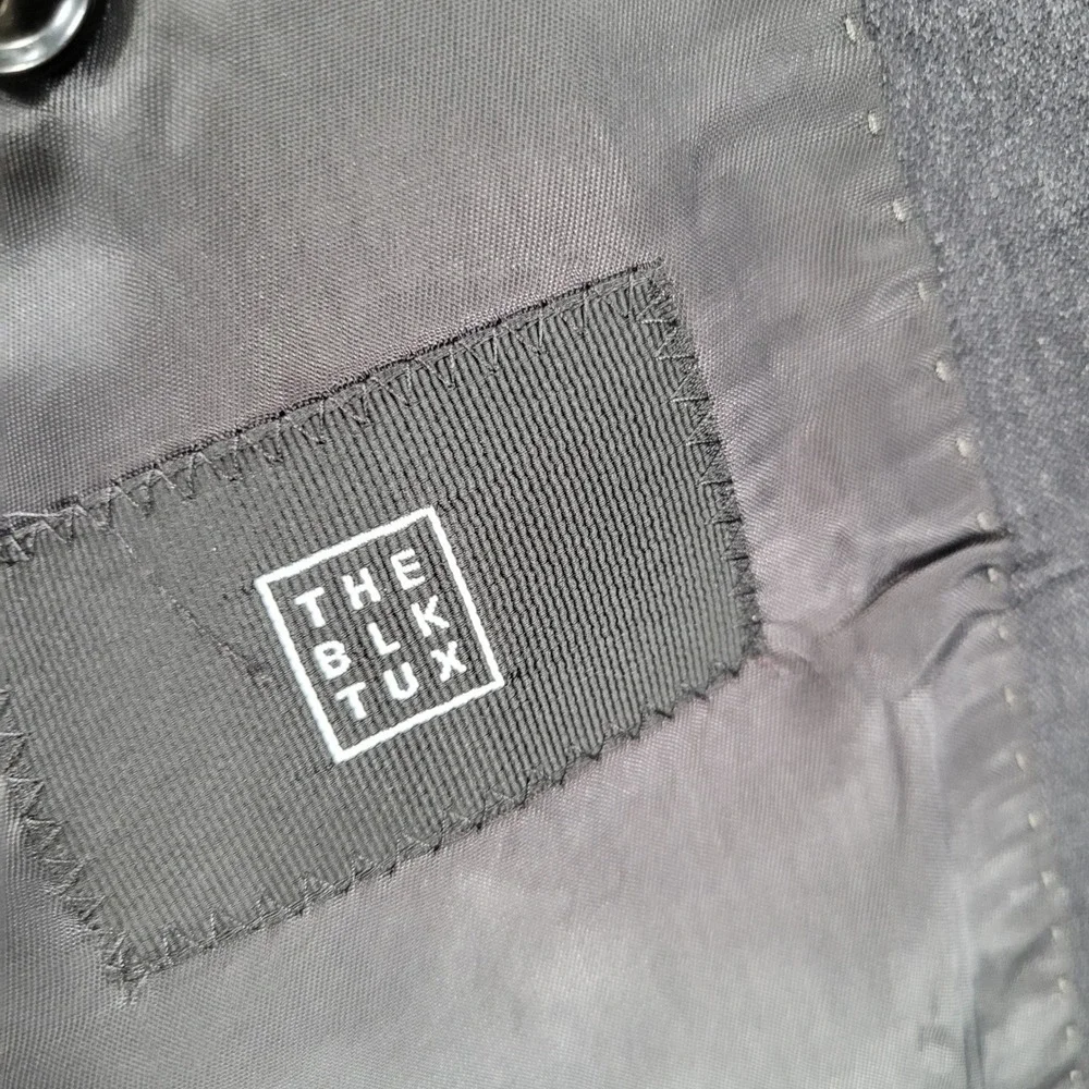 The Black Tux Mens 44R Charcoal‎ Gray Merino Wool Tollegno 1900 Blazer Jacket